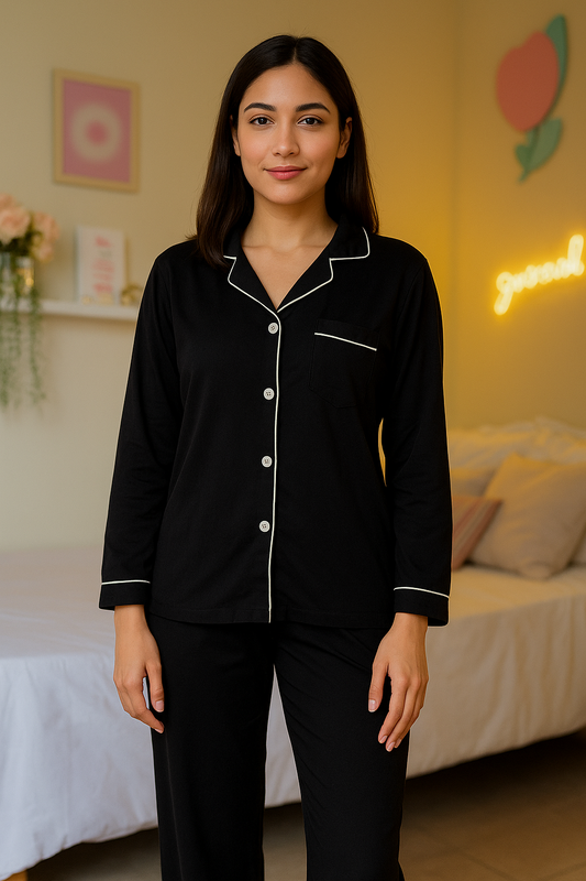 Solid Black Linen