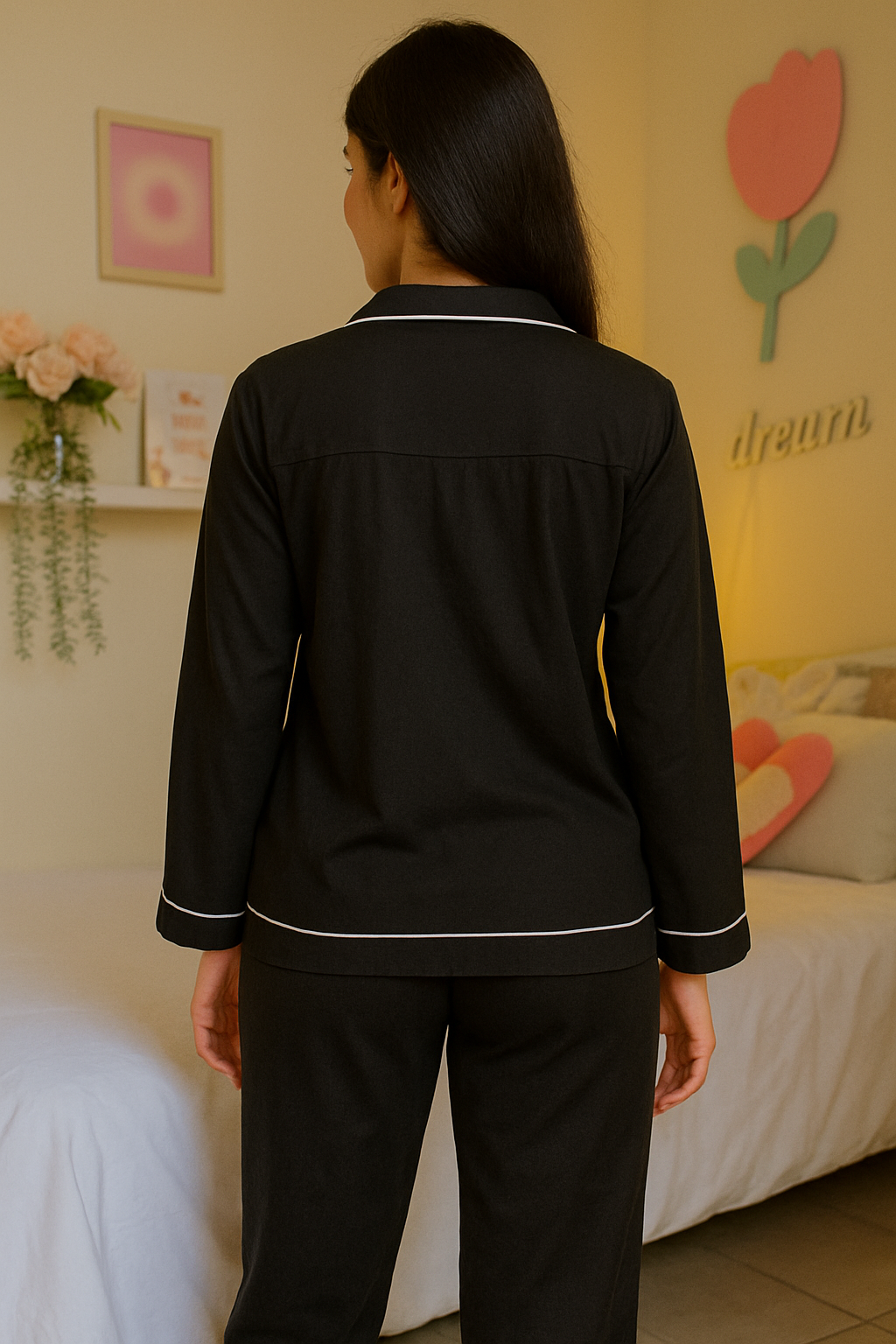 Solid Black Linen