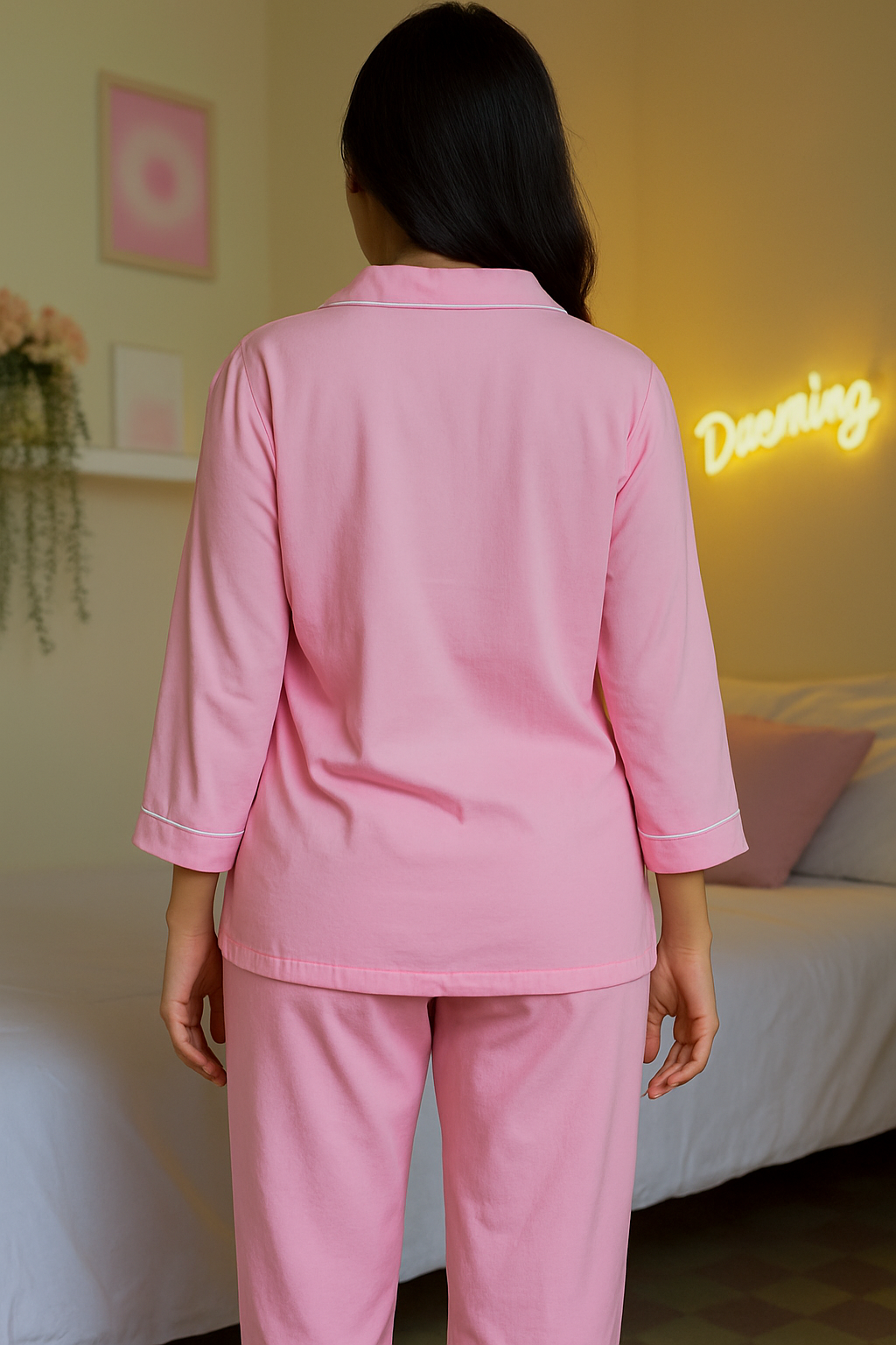 Solid Baby Pink Linen